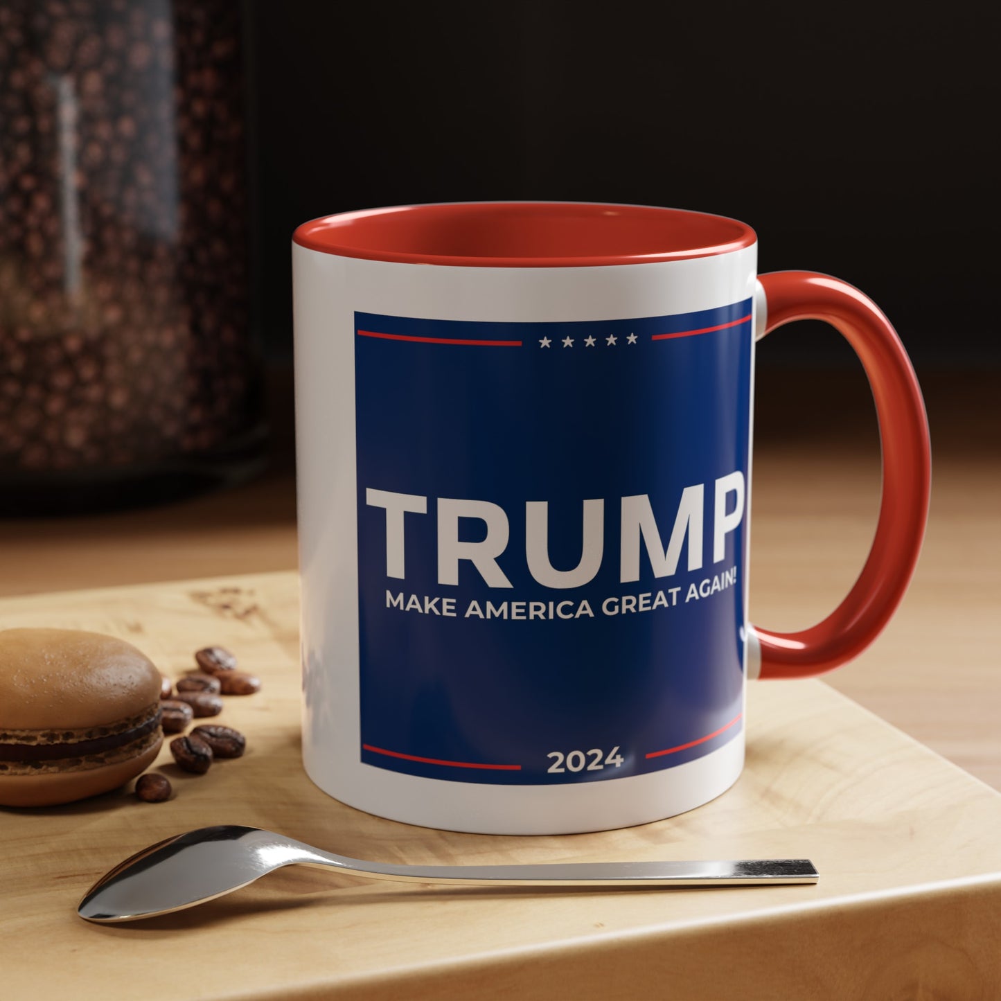 Trump The difference between Genius and Stupidity - Accent Coffee Mug (11, 15oz)