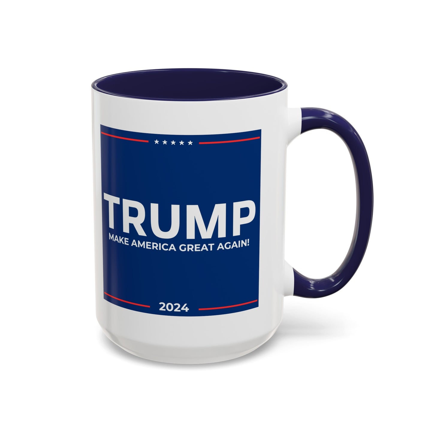 Trump The difference between Genius and Stupidity - Accent Coffee Mug (11, 15oz)