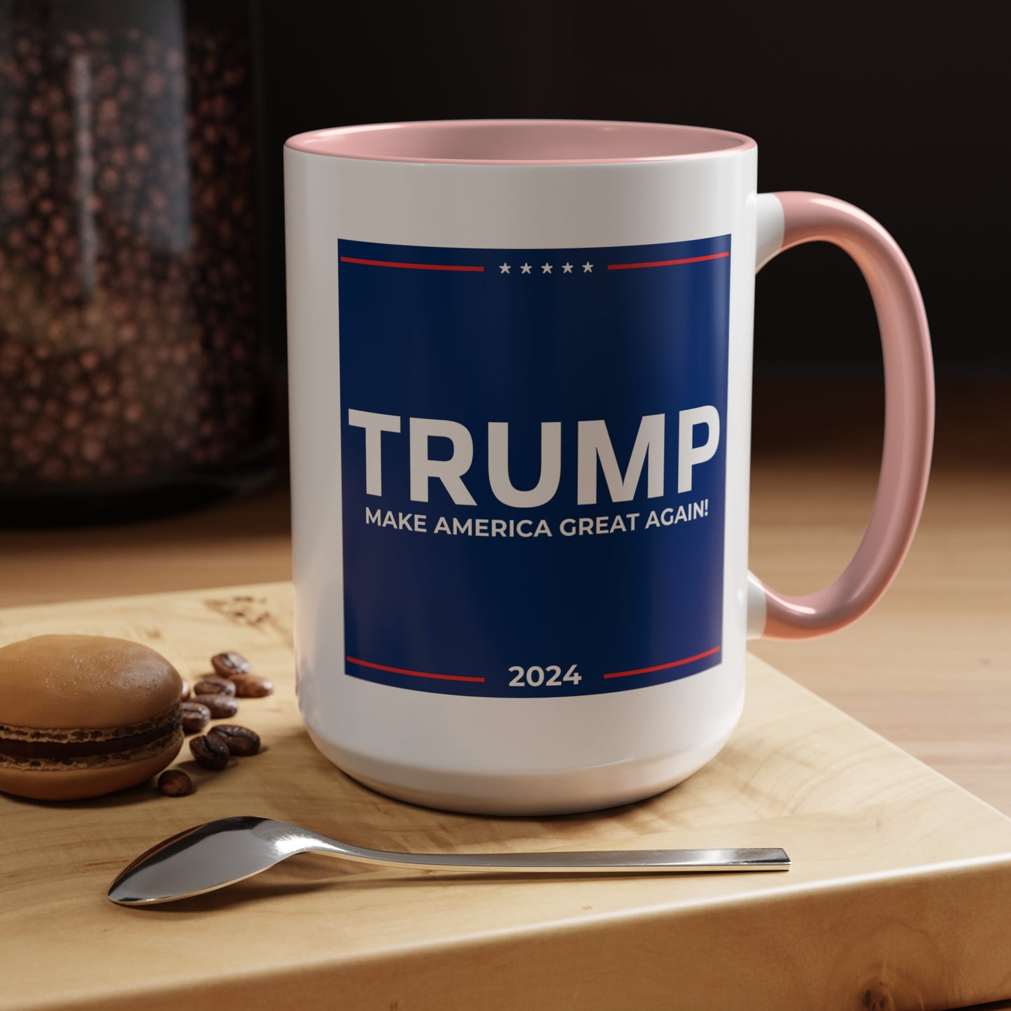 Trump The difference between Genius and Stupidity - Accent Coffee Mug (11, 15oz)