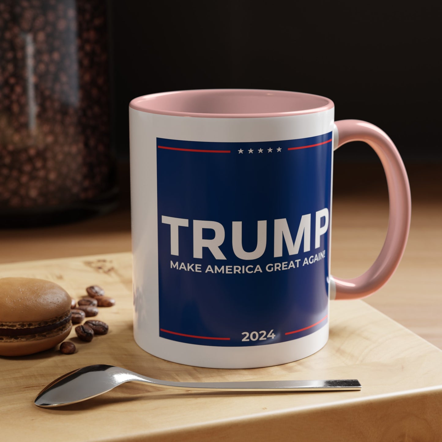 Trump The difference between Genius and Stupidity - Accent Coffee Mug (11, 15oz)