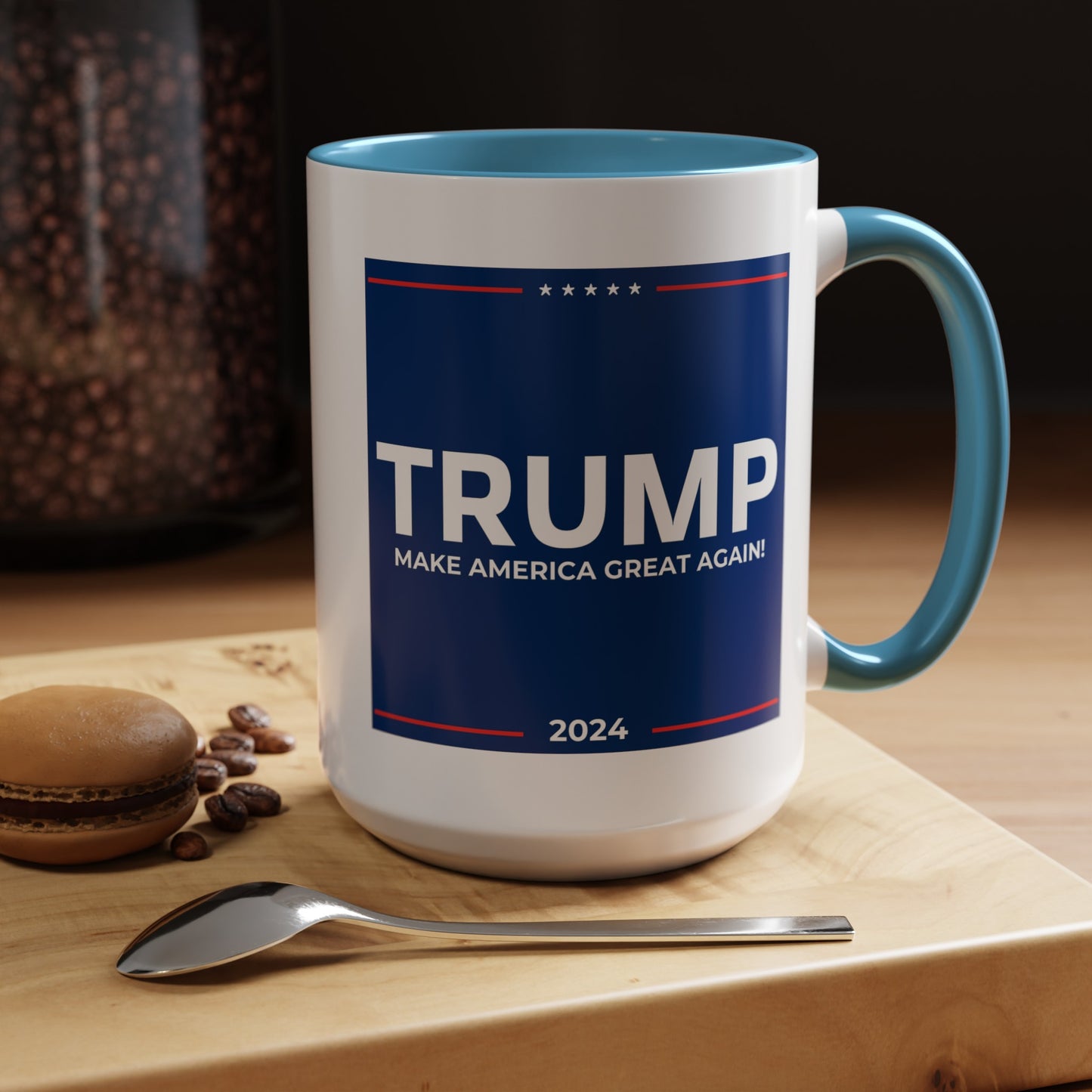 Trump The difference between Genius and Stupidity - Accent Coffee Mug (11, 15oz)