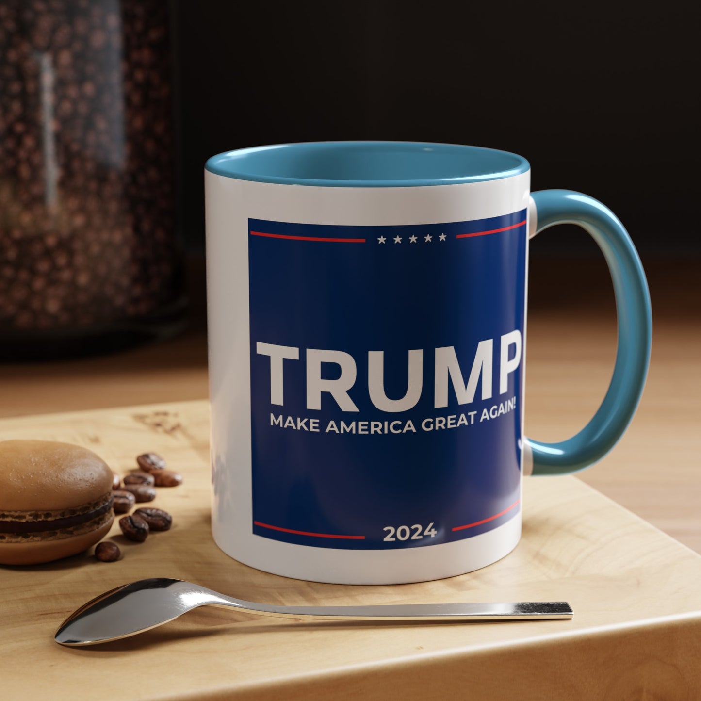 Trump The difference between Genius and Stupidity - Accent Coffee Mug (11, 15oz)