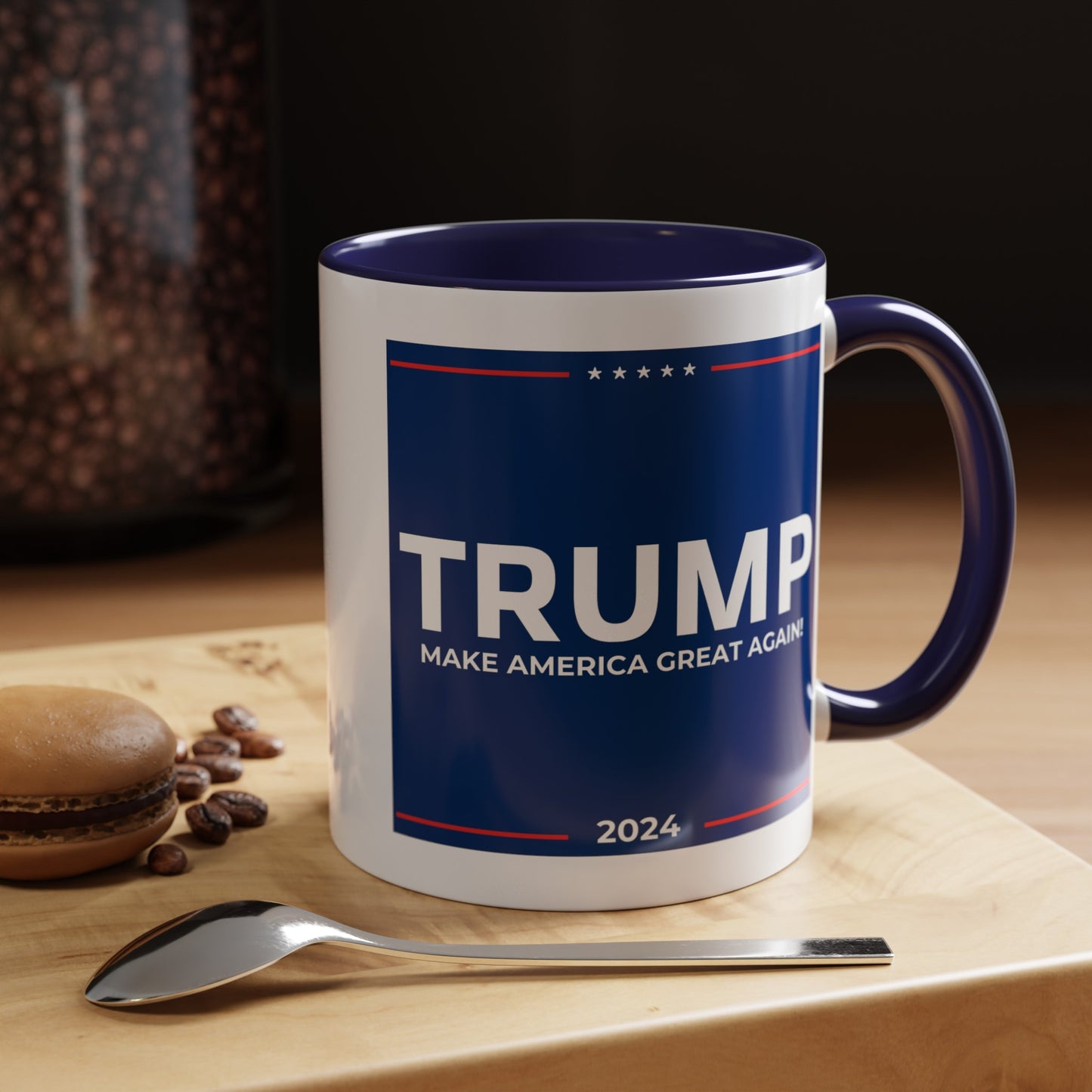 Trump The difference between Genius and Stupidity - Accent Coffee Mug (11, 15oz)